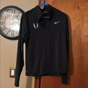 USA Track and Field Nike Dri Fit Black 1/4 zipper Medium